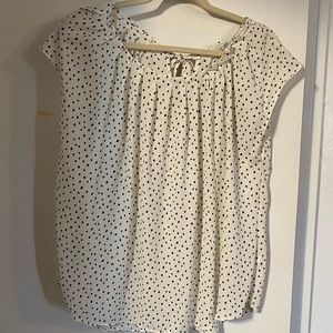 LC Lauren Conrad - cream blouse with black polka dots - new!